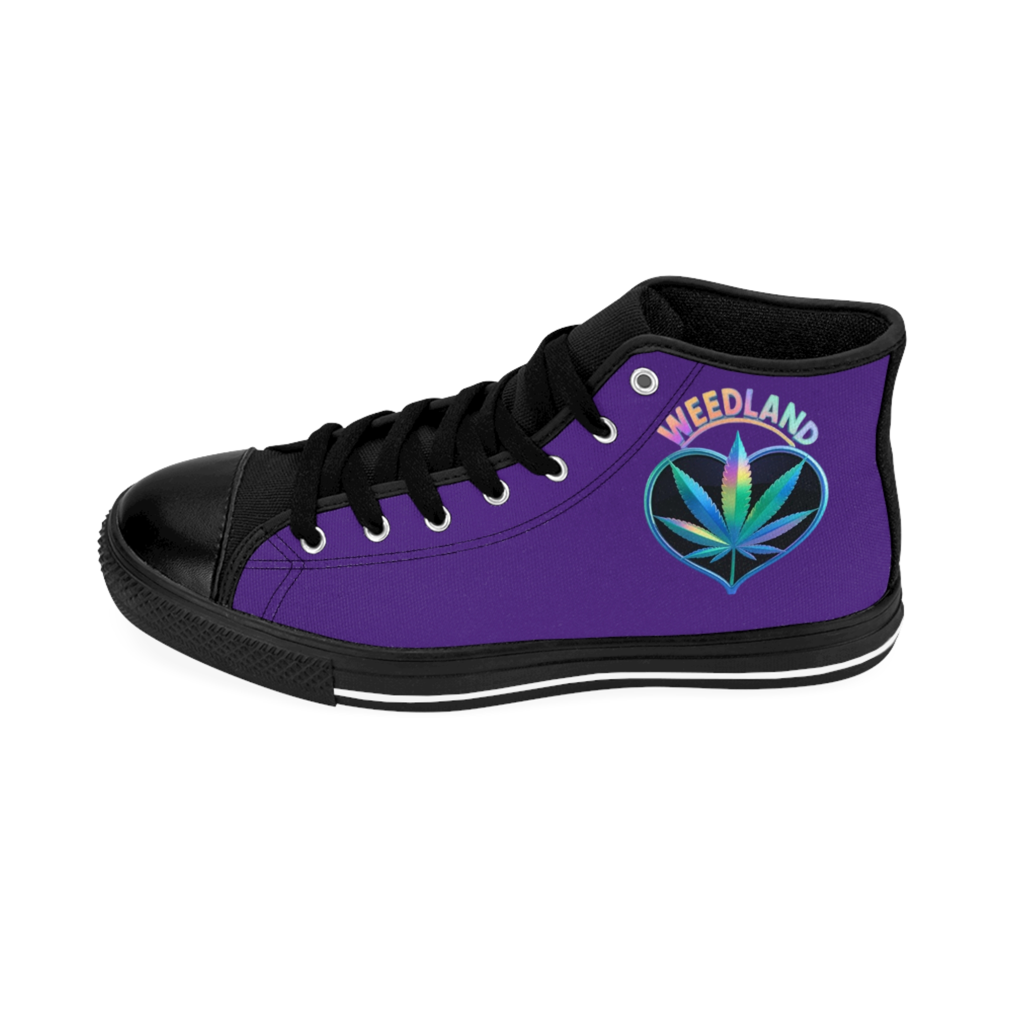 Weedland Men's Classic Sneakers - Stylish High-Top Shoes with Leaf Design - Image 4
